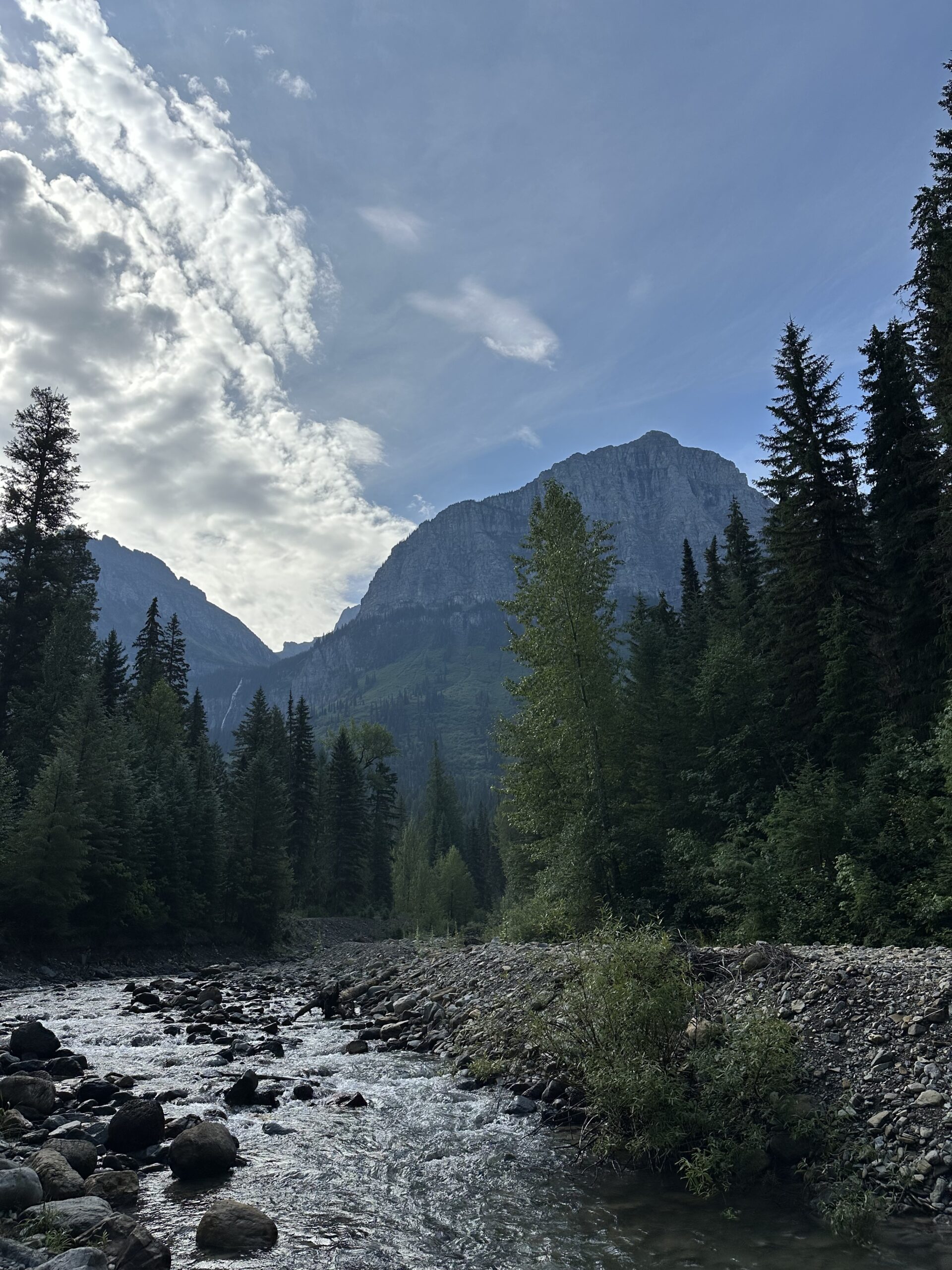Glacier National Park mountain and river landscape